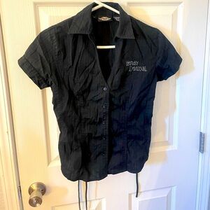 Black Harley Davidson button-up shirt